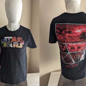 Men's Star Wars Anime Style T-Shirt, Black, Japanese Animation, Manga New NWOT
